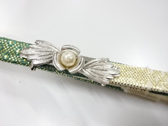  未使用品　パール帯留め　佐賀錦帯締めセット